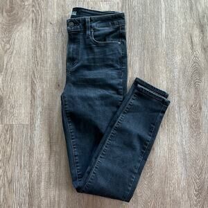 PAIGE Hoxton Ankle Skinny Jeans Black Wash Size 26 High Rise